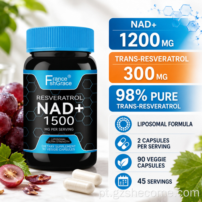 Suplemento lipossomal Shecome NAD+ Suplemento de resveratrol NAD
